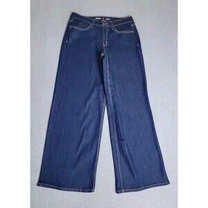 Old Navy Jeans Womens 10 P Petite 30x29 Wide Dark Blue Stretch High Rise Boho